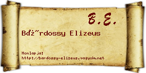 Bárdossy Elizeus névjegykártya